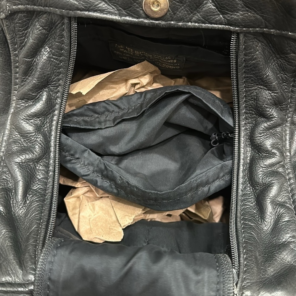 East West designs, Narda collection black leather/fringe hobo shoulder bag purse - Picture 10 of 11